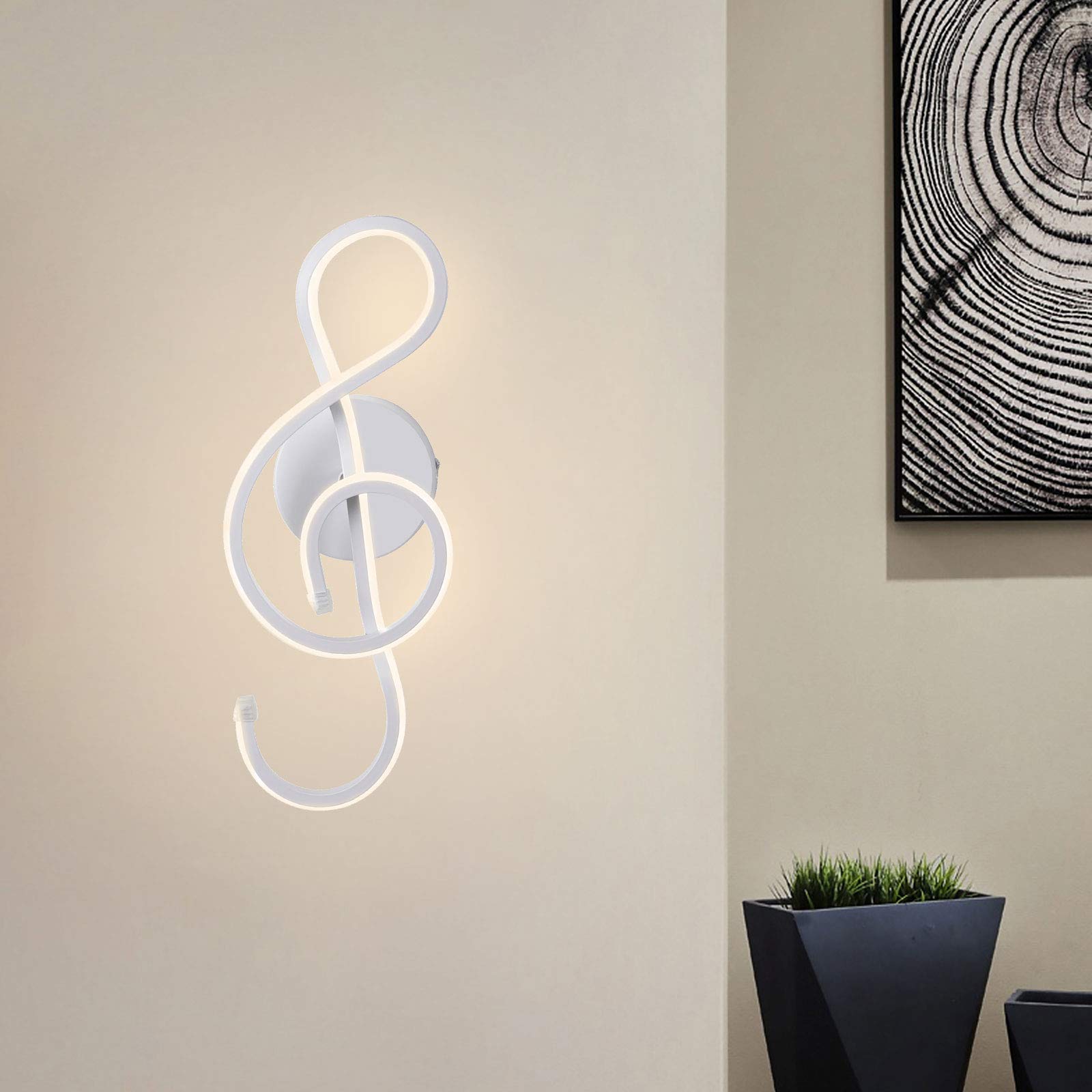 KAWELL Creatieve moderne LED-wandlamp binnen wandlamp LED-strips 22W minimalistische aluminiumlegering kunst decoratie voor slaapkamer, woonkamer, café, gang, 3000K wit