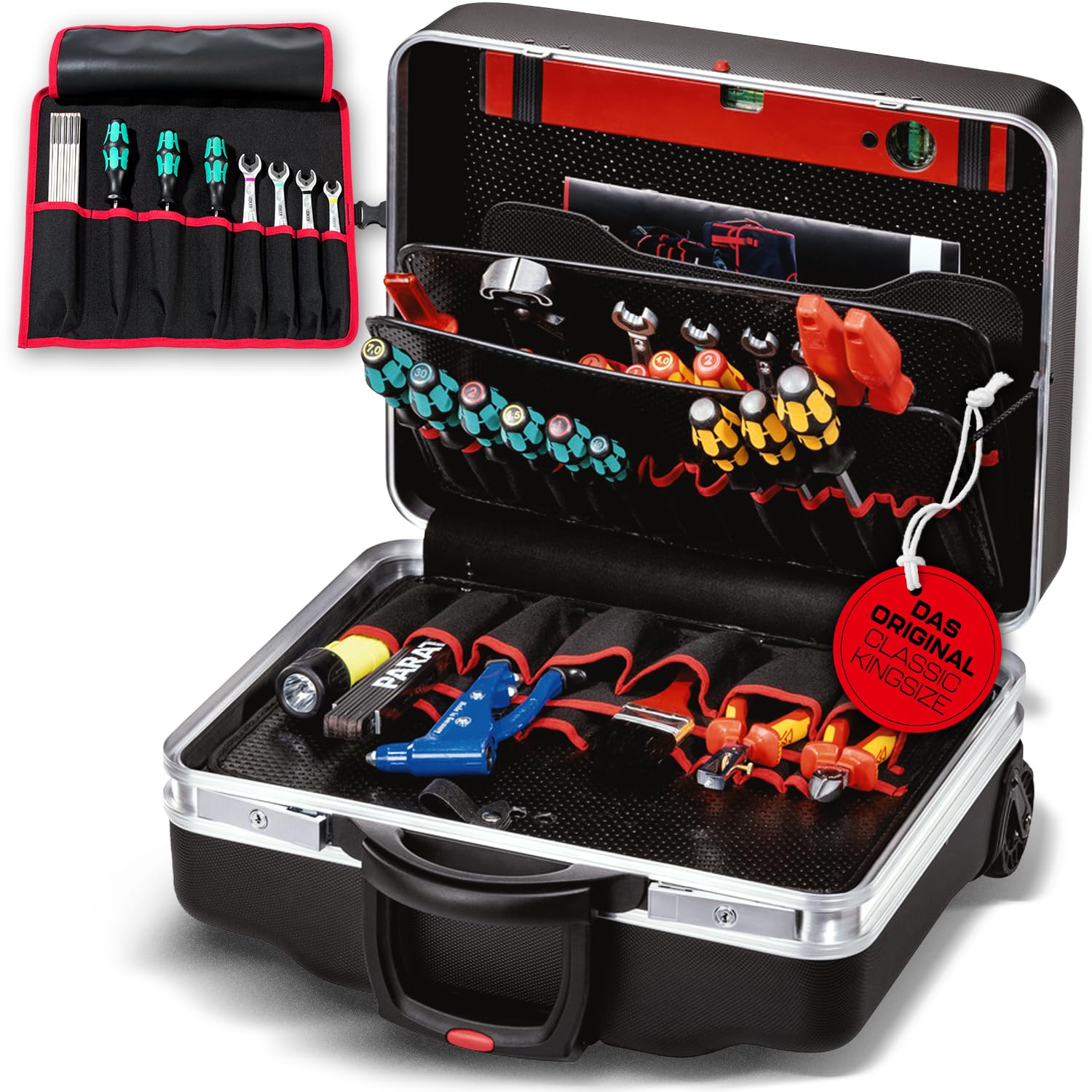 PARAT CLASSIC KingSize Roll | rollbarer Werkzeugkoffer mit Schloss | Für 60 Werkzeuge | 36L Werkzeugtrolley
