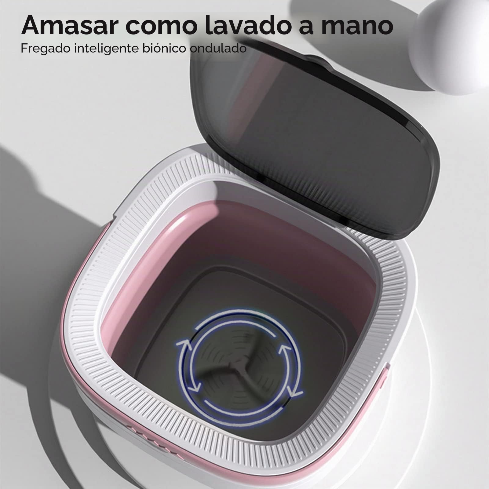Dpofirs Mini Lavadora Plegable Diseño Plegable de 7,5 L, Mini Lavadora Portátil Funcionamiento Totalmente Automático Función de Secado Suave para Ropa Interior (Rosa)