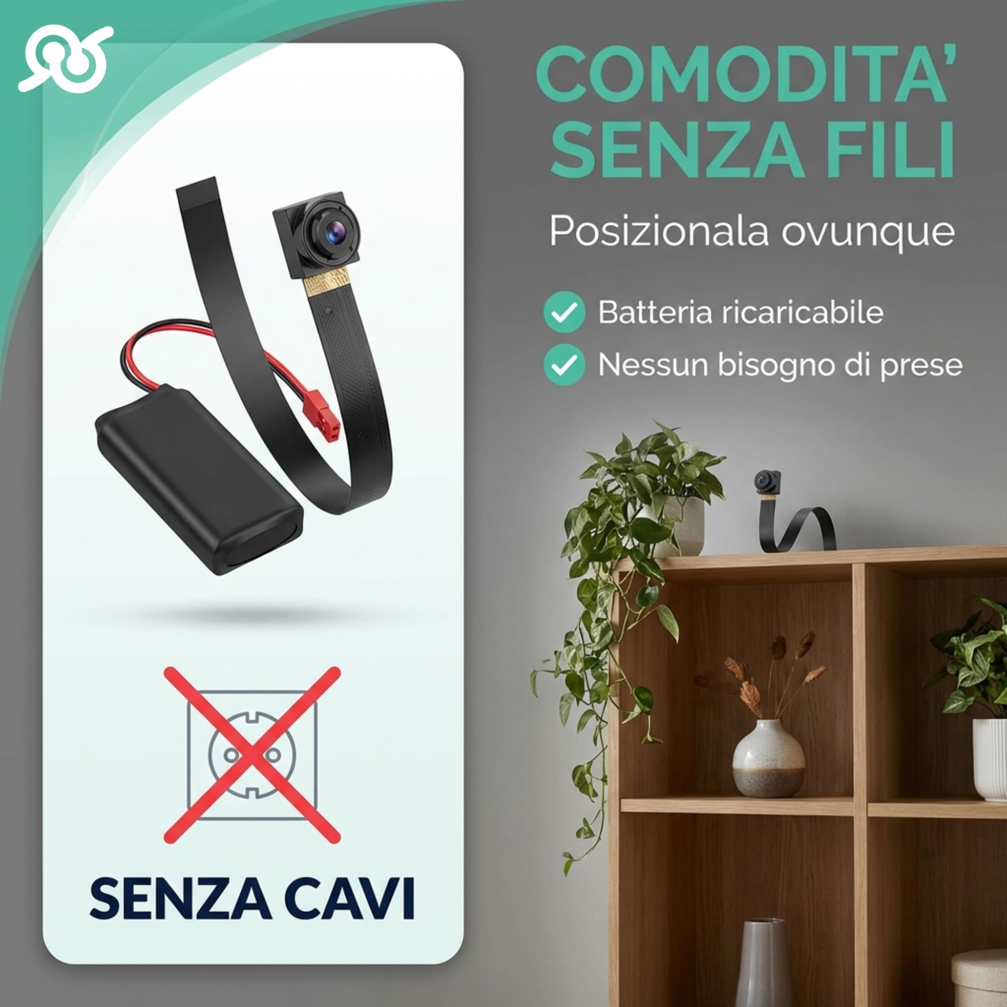 tempo di saldi Telecamera Spia Wifi Interno HD 1080p 1 x 1 x 0.5 cm - Mini Telecamera Spia Nascosta con Batteria Ricaricabile - Microcamera Spia Invisibile - Videocamera Sorveglianza Interno Wifi