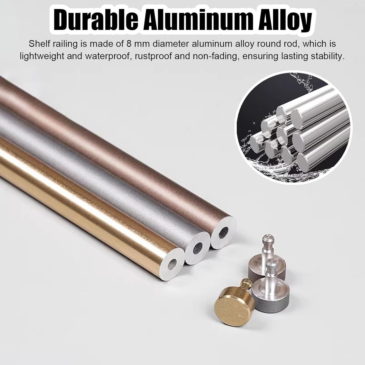 Dekoracyjne szyny półkowe z czarnego aluminium o wymiarach 8~38 cali