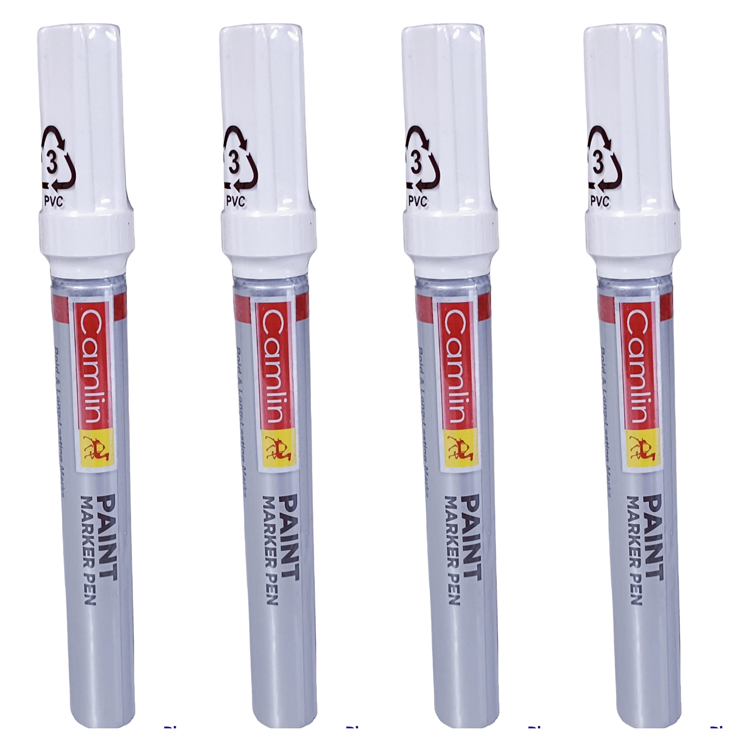 Camlin Paint Marker Stone, Plastic, Wood, Ceramic, Steel, Aluminum, Laminates, Acrylic, PVC, Nylon (Pack Of 4)