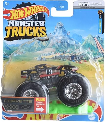 Hot Wheels Monster Trucks Corvette, Plus Connect y Crash Car 1875
