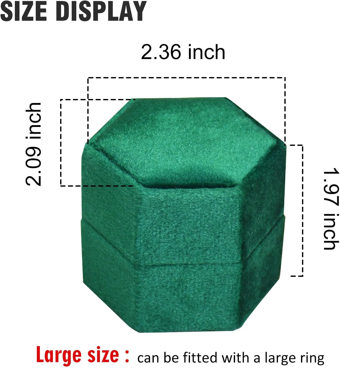 Vicoter Velvet Hexagon 3‑Slot Ring Box Vintage Style with Detachable Lid image 2