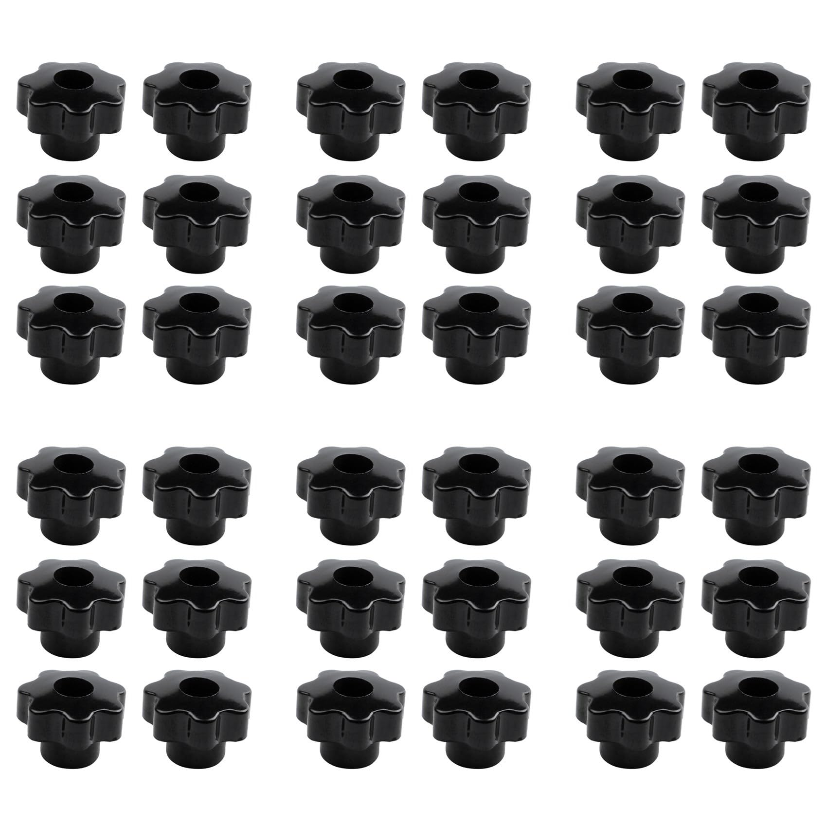 Jnchdghwa Women's Black Machinery Latche Knurled Clamping Nuts Knob Grip M8 Thread 36Pcs