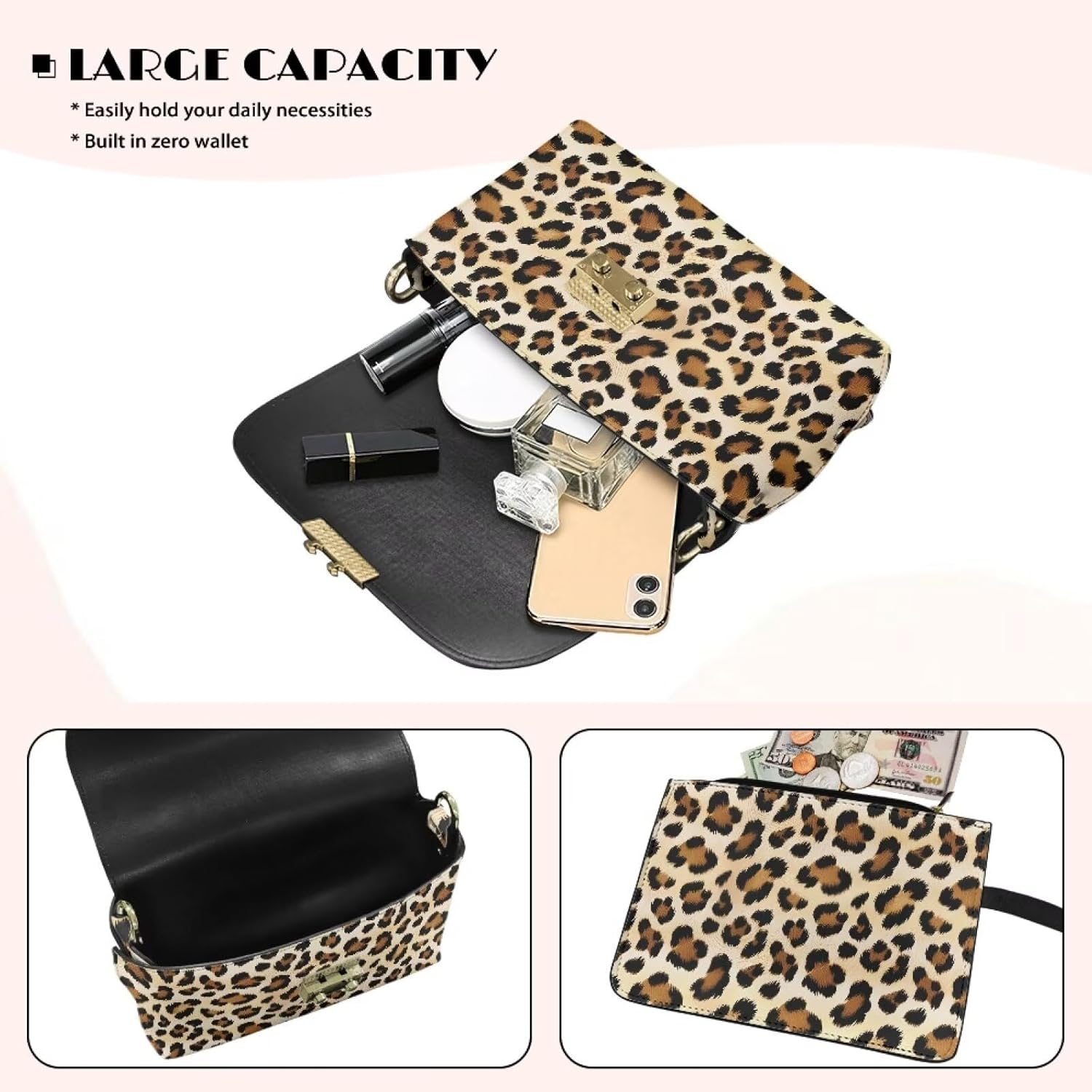 Christmas Crossbody Purses for Womens Lightweight Cute Chain Shoulder Handbag with Single Buckle for Prom Party