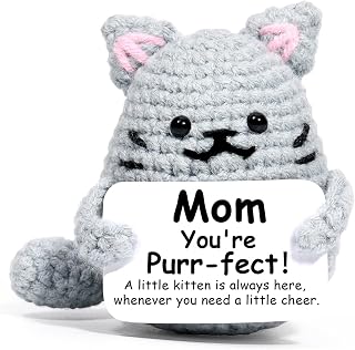 AICase Gifts for Mom from Daughter Son, Birthday Mothers Day Crochet Emotional Support Valentines Christmas Funny Gag Ideas Small Cat Best Unique Presents Cute Things Stuff for Mama Mother in Law