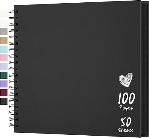 Vista 107 de Álbum de recortes de 8 x 8 pulgadas, álbum de recortes de papel kraft de tapa dura, álbumes de fotos, 40 páginas, perfecto para fotos de 4 x 6 / 5 x