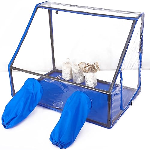 Caja de aire grande de 33.9 x 22 x 26 pulgadas, kit portátil de cultivo de hongos, estaciones de propagación de campanas de humo de micología para