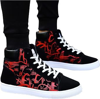 Canvas High Tops Mens, Hightop Trainers Men Men'S Extra Wide Fit Slip On Shoes Casual Loafers Gym Trainers Leisure Fashion Basketball Shoe Skate Shoes Men