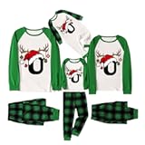 Matching Christmas Pajamas for Family 2024 Couples Xmas PJs Sets Cute Alphabet Long Sleeve Jammies Holiday Sleepwear
