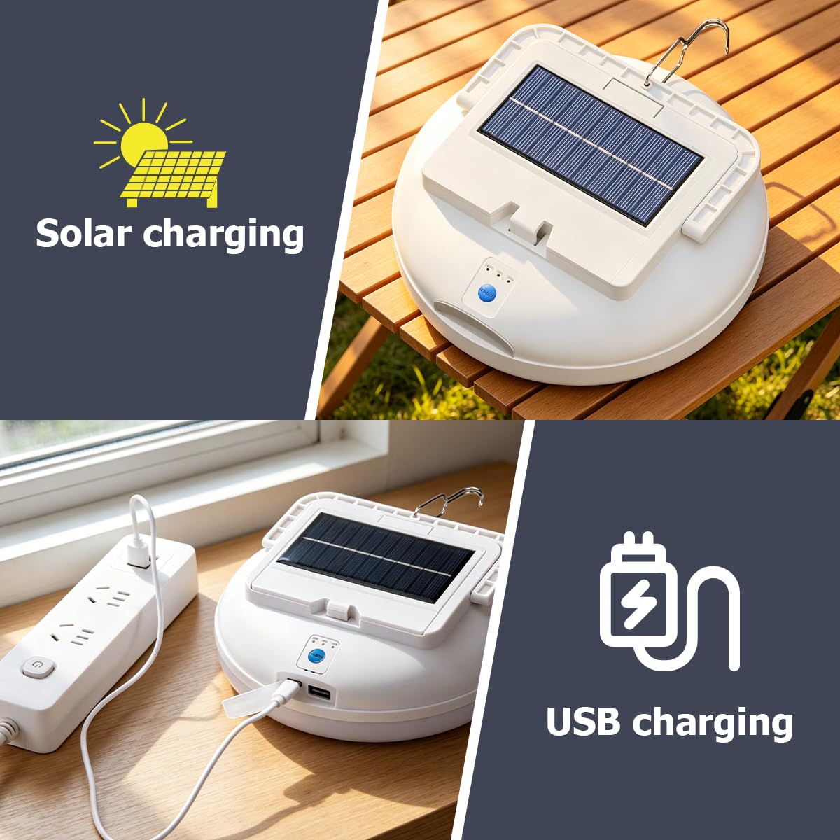 Luz solar USB de camping con control remoto, linterna portátil para camping, impermeable, lámpara de tienda de campaña al aire libre para camping, toldo, emergencia de huracanes, cortes de energía