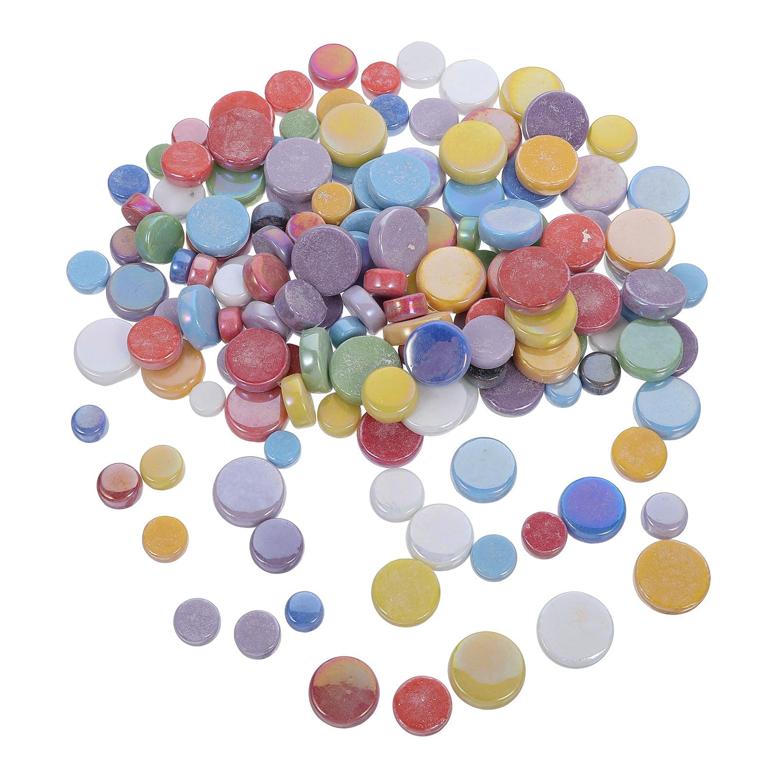Toyvian Baldosas de Mosaico de Vidrio para Manualidades Diy, Redondas