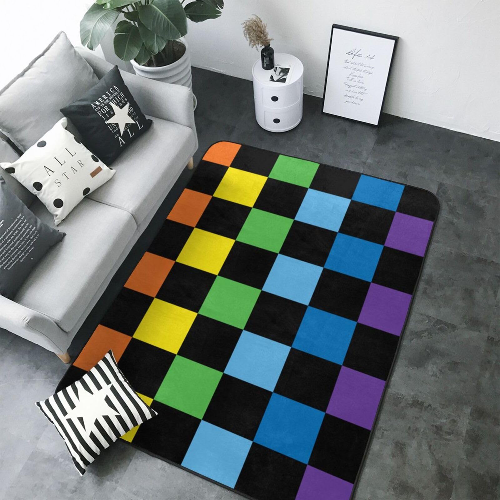 Tapis lavable antidérapant grand modèle pour en finir avec les taches de salon