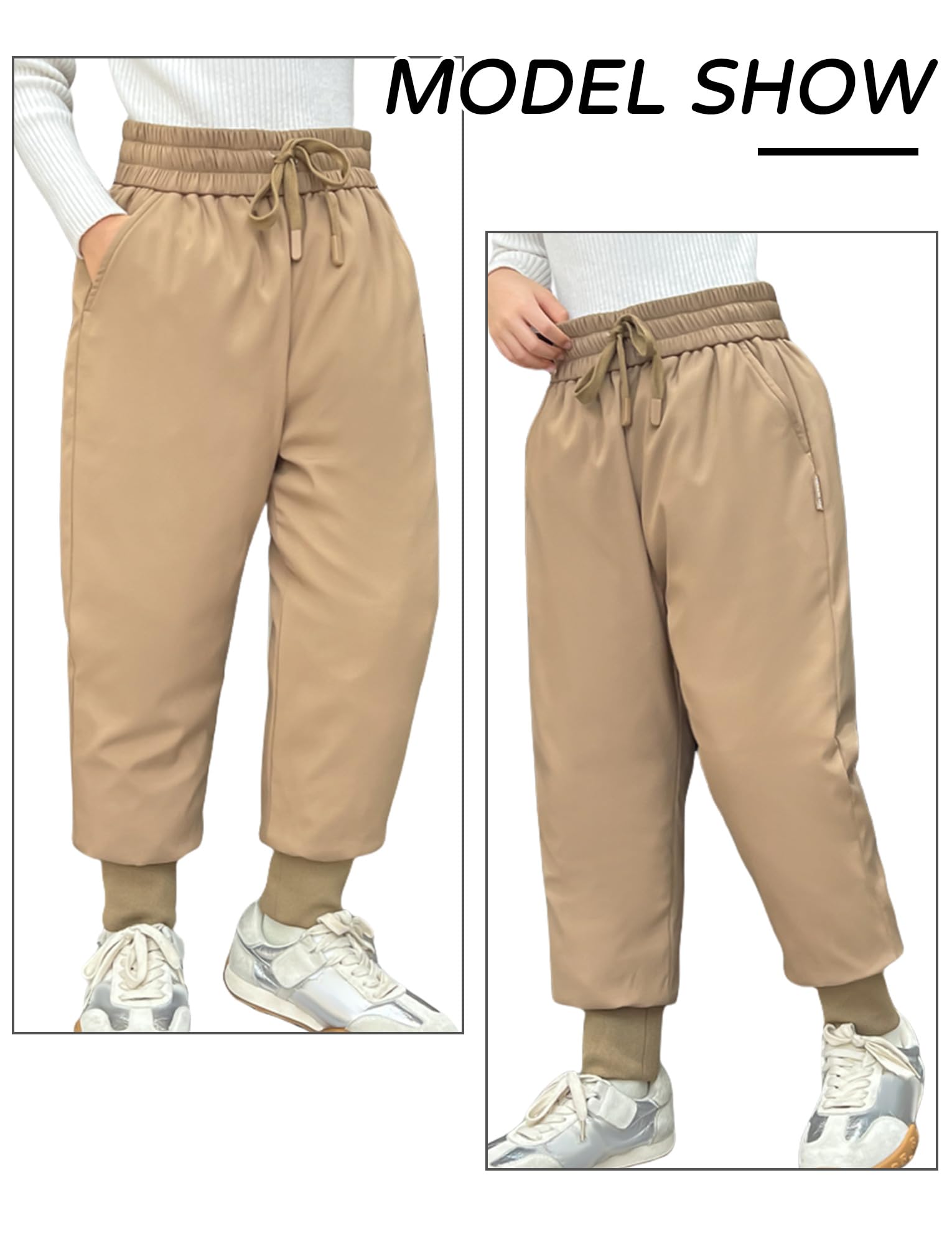 SEAUR Bambini Down Pantaloni Ragazzi Ragazze Inverno Puffer Pants Inverno Caldo Pantaloni Elastico in Vita Caldo Outdoor Pantaloni Spessi
