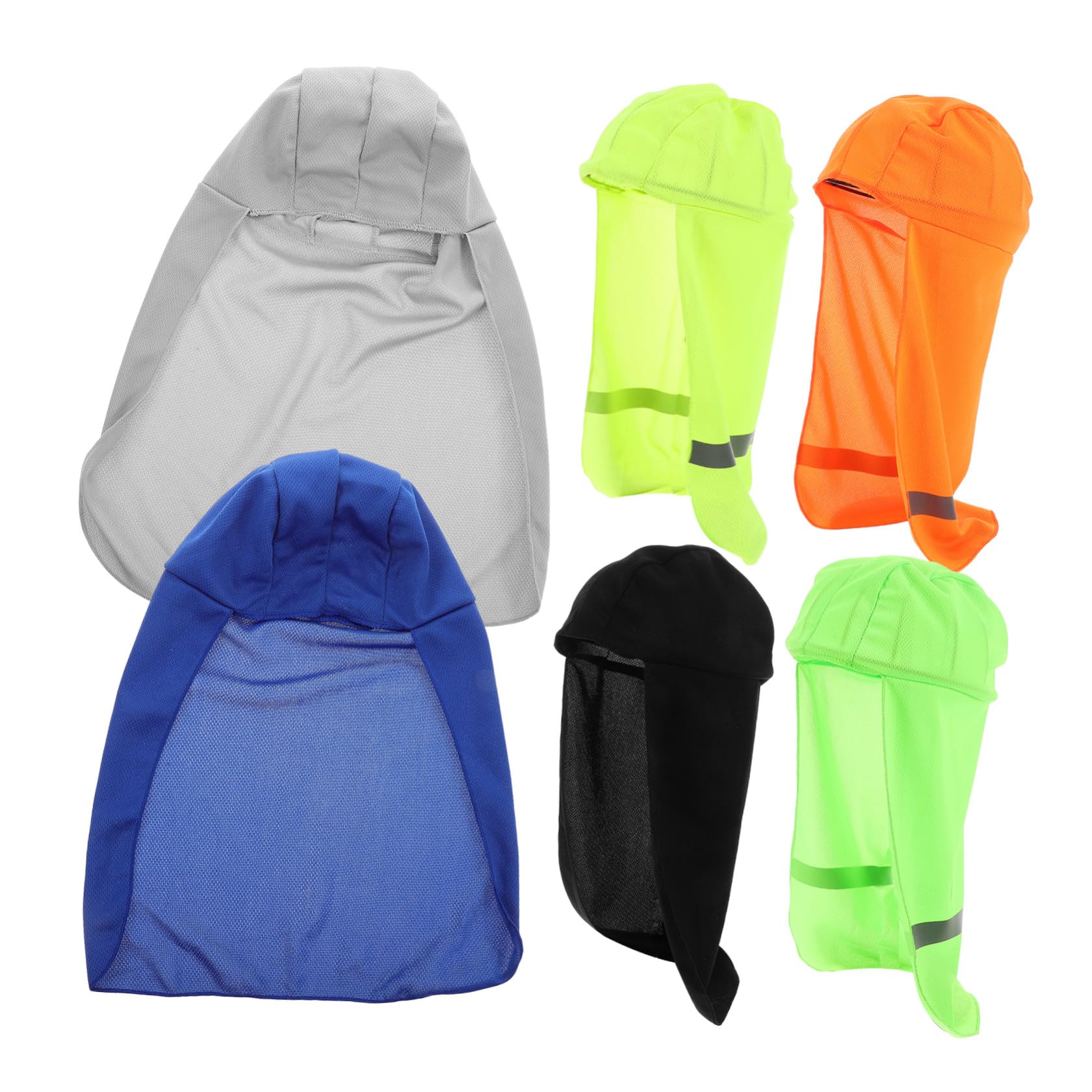 Ciieeo 6 Piezas Sombrero para Protección UV con Forro de Casco y Tiras Reflectantes, Material Spandex Transpirable para Senderismo y Deportes al Aire Libre con Protección de Cuello