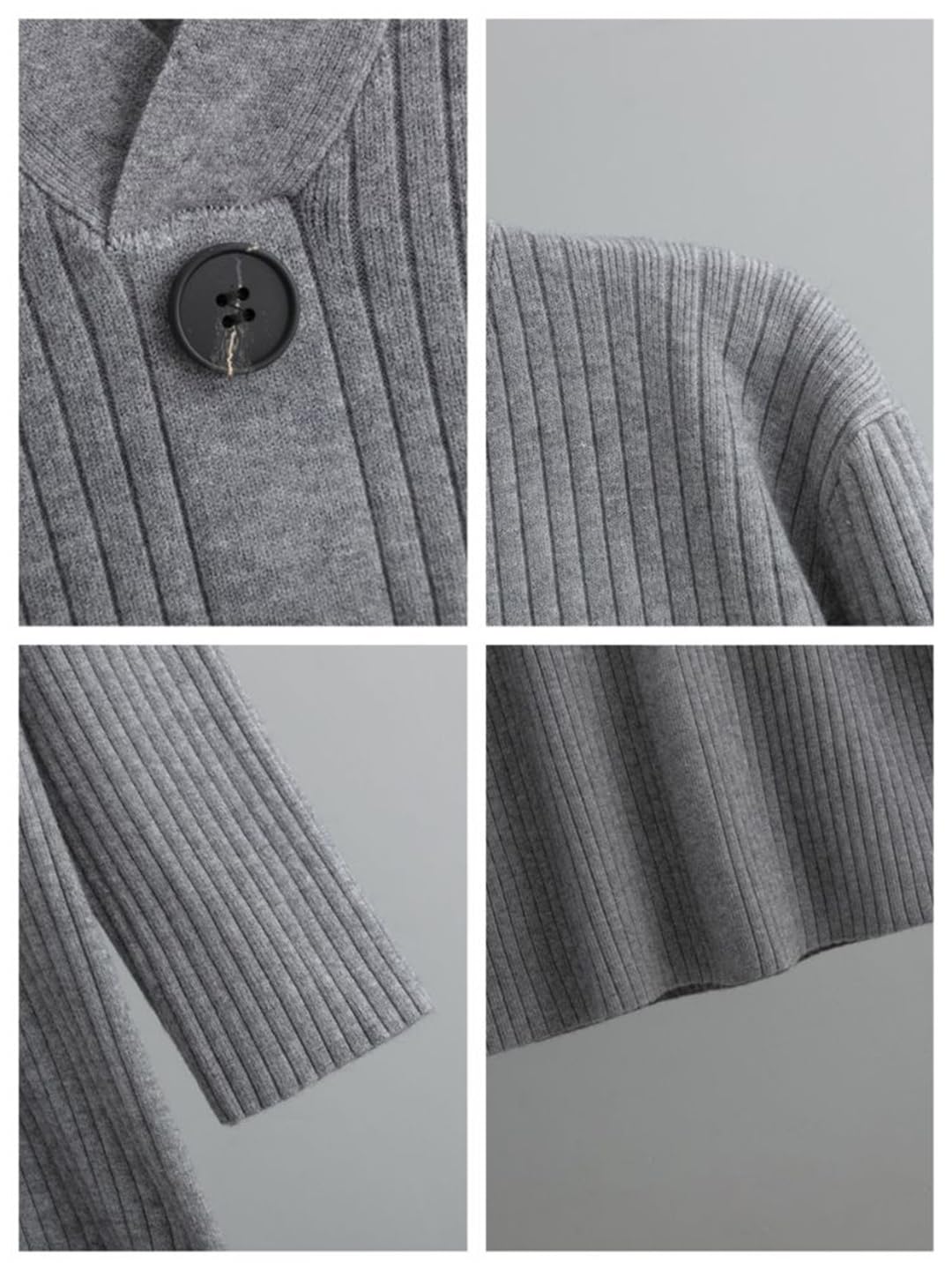 Robe Tricotée À Manches Longues pour Femmes Robe Pull Lâche Solide Vintage Robe Pull À Col en V