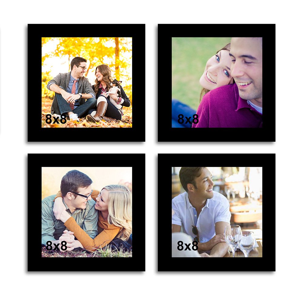 PAINTINGMANTRA Happiness is Homemade Photo Wall Timeline - Set of 4 individual photo frame (Size 8x8)
