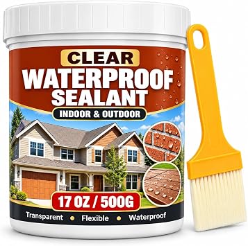 17 Oz Transparent Waterproof Coating for Roofs, Concrete, Wood & Patios