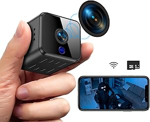 Mini Hidden Spy Camera WiFi Night Vision HD 1080P Motion Detection Small Video Camera Security Nanny Surveillance Cam Covert Cameras with a 32G SD Card with App for Home Indoor Outdoor