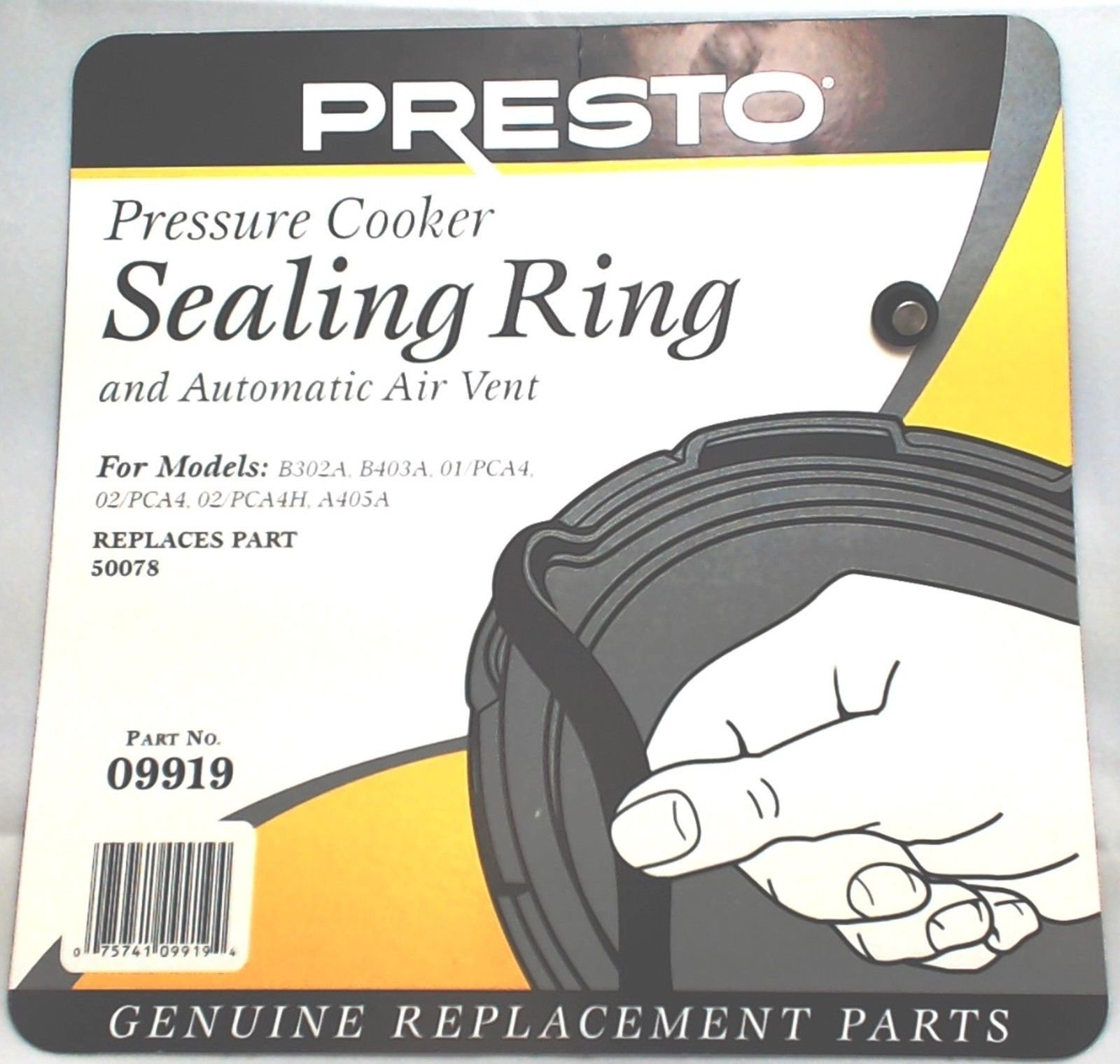2 Pk, Presto Pressure Cooker Sealing Ring Gasket, 09919
