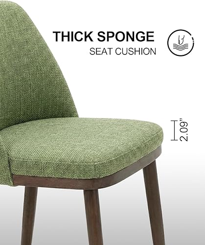 Miniatura 6 de Juego de 4 sillas de comedor tapizadas, modernas sillas de comedor, sillas de cocina de restaurante con respaldo medio con patas de madera, color