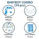 Party Propz Blue Theme Welcome Home Bby Decoration - 54Pcs Combo Baby Boy Welcome Home Decoration Kit, Cutouts for Decoration with Banner, Blue Balloons and Fringe Curtain gallery image