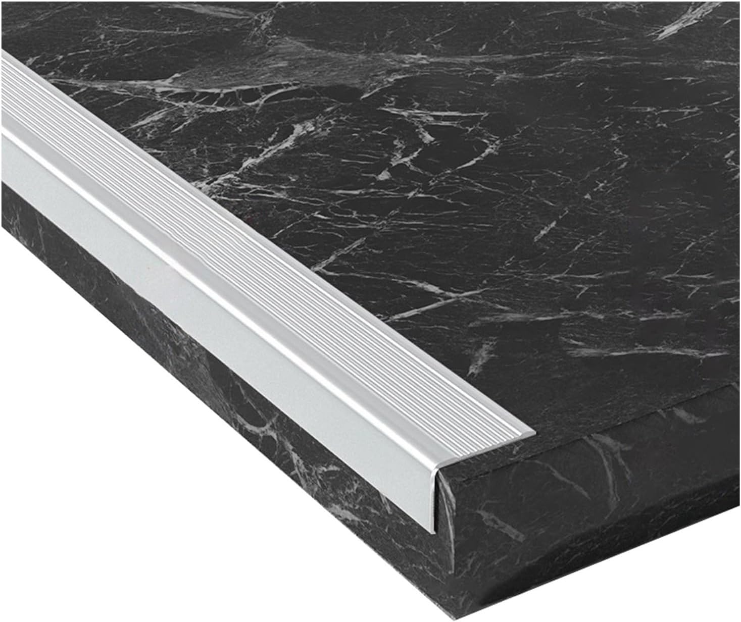 Embellecedor Suelo Cantonera Plata, Cantonera Antideslizante en Forma de L para peldaños de baldosa/Madera/Metal/hormigón, Borde de Escalera de aleación de Aluminio(5 x 3 cm/1.97 x 1.18 in,1.1