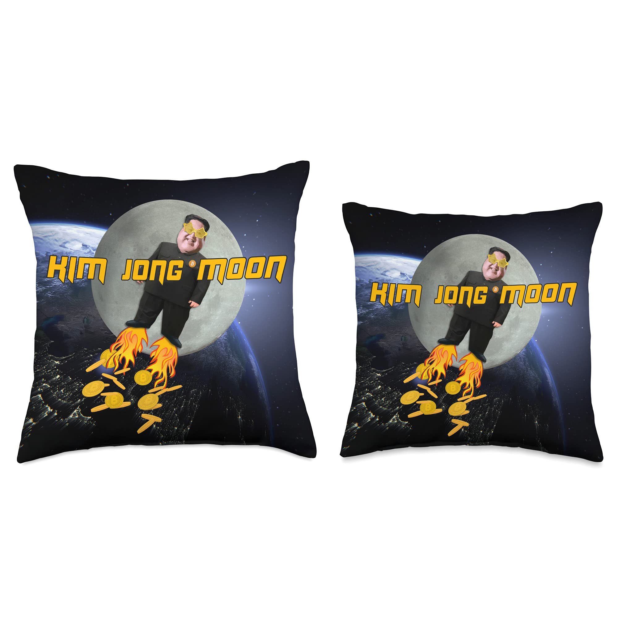 Amazon.com: Little Rocket Man Kim Jong Moon (Un) Bitcoin Parody Crypto 3  Throw Pillow : Home & Kitchen