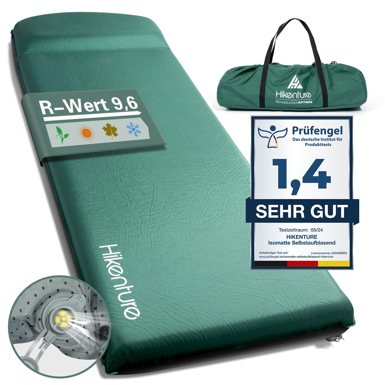 Colchoneta Autoinflable Para Camping - 200x70x3 Cm, Ultraligera, Silenciosa, Ideal Para Senderismo Y Coche