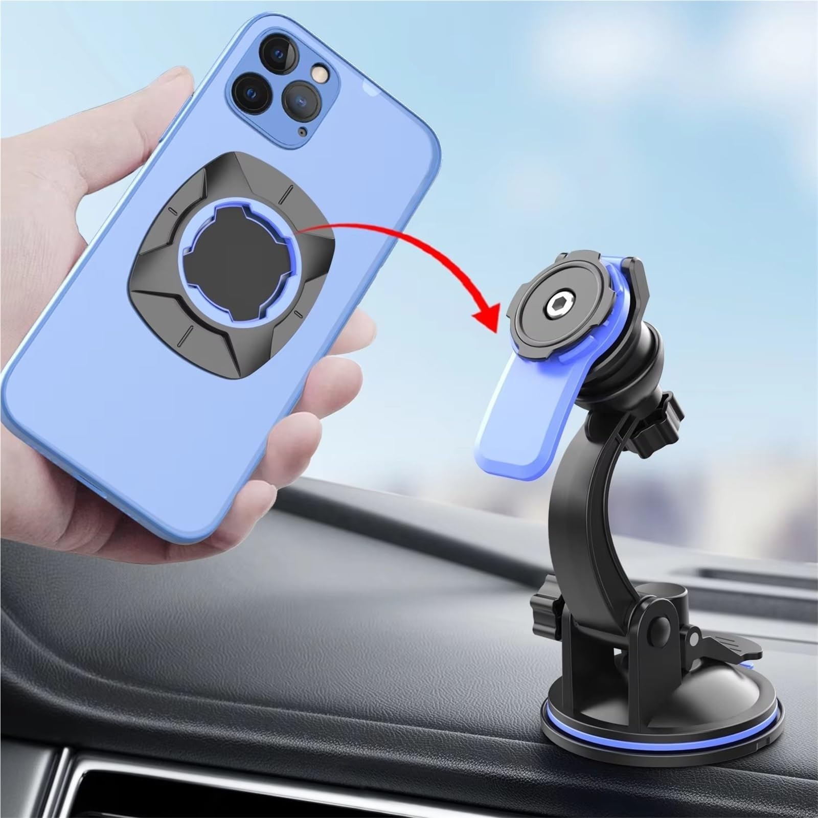 para iPhone Soporte Universal Teléfono Automóvil Montaje Ventosa Ventosa Ventilación Aire Celda Móvil Inteligente Soporte Móvil Coche