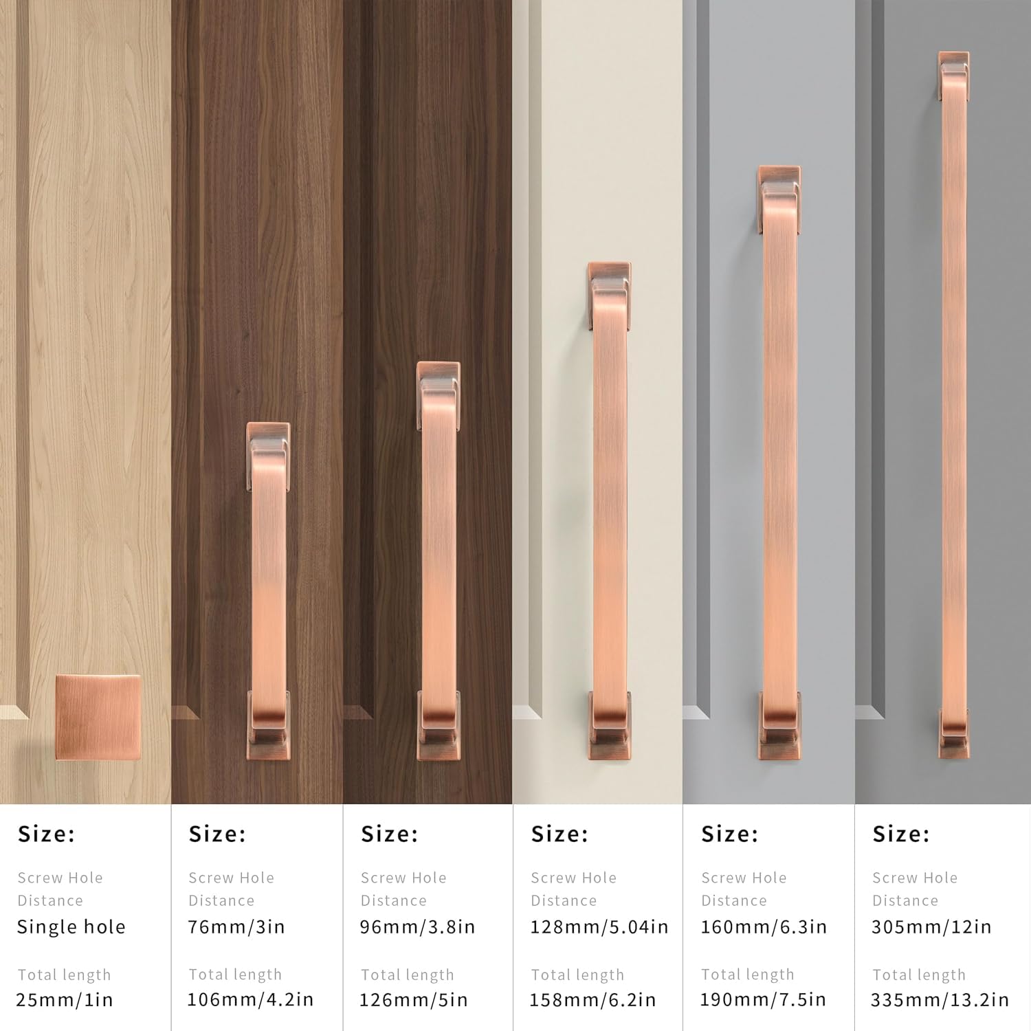 KHTUMEWARE-80266 Brushed Antique Copper Appliance Pulls CTC 18 in (457 mm) in Brushed Antique Copper — KHTUMEWARE