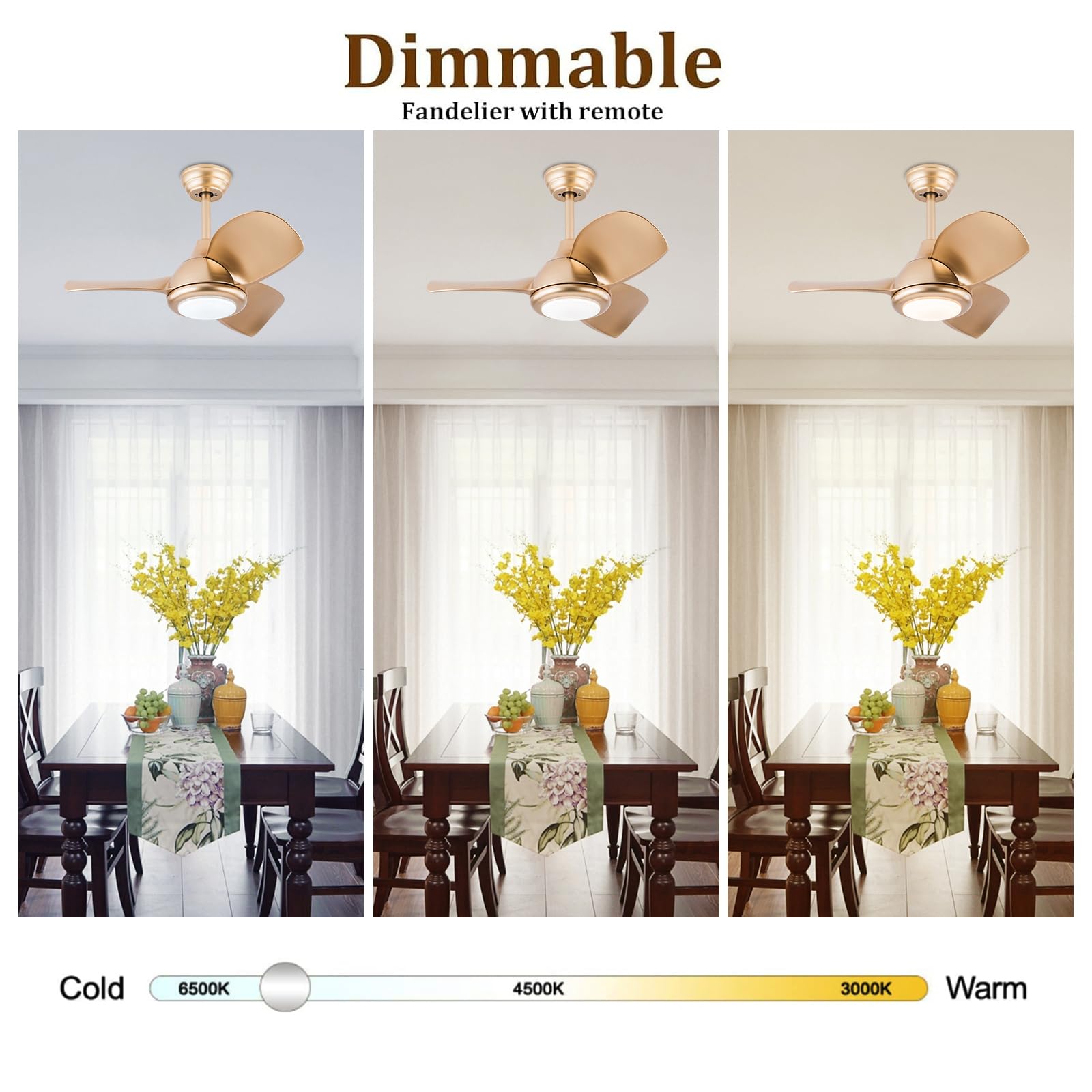 30 Zoll /36 Zoll Deckenventilator mit Beleuchtung und Fernbedienung, Umkehrbar, Dimmbar, Zeitschaltuhr, 6 Geschwindigkeitsstufen, für Schlafzimmer, Wohnzimmer (36 Zoll)