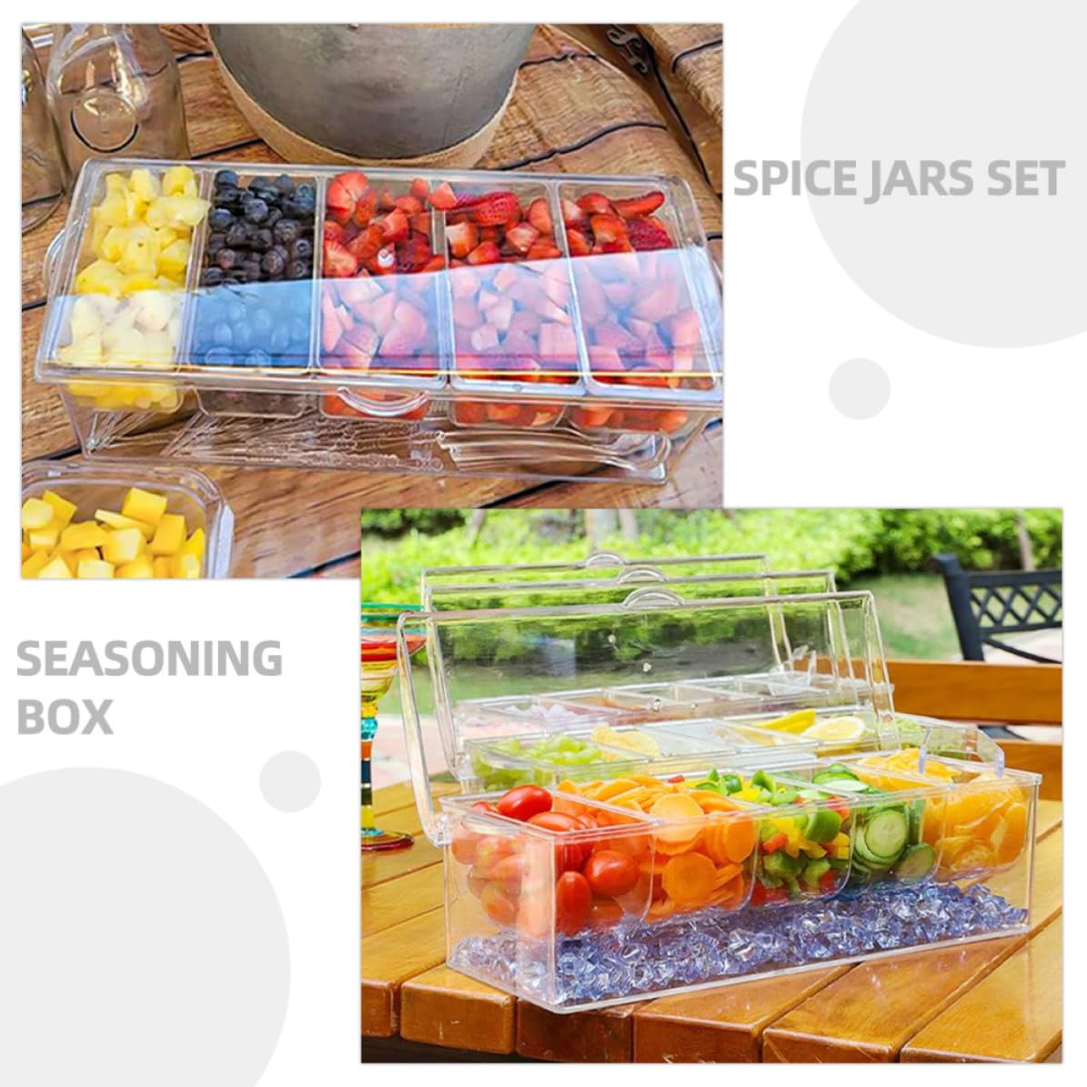 Coffret Épices en Plastique Réutilisable avec Couvercle et Cuillère, Contenant à Condiments Compact Cuisine et Salle à Manger, Capacité Suffisante, Rangement Simple