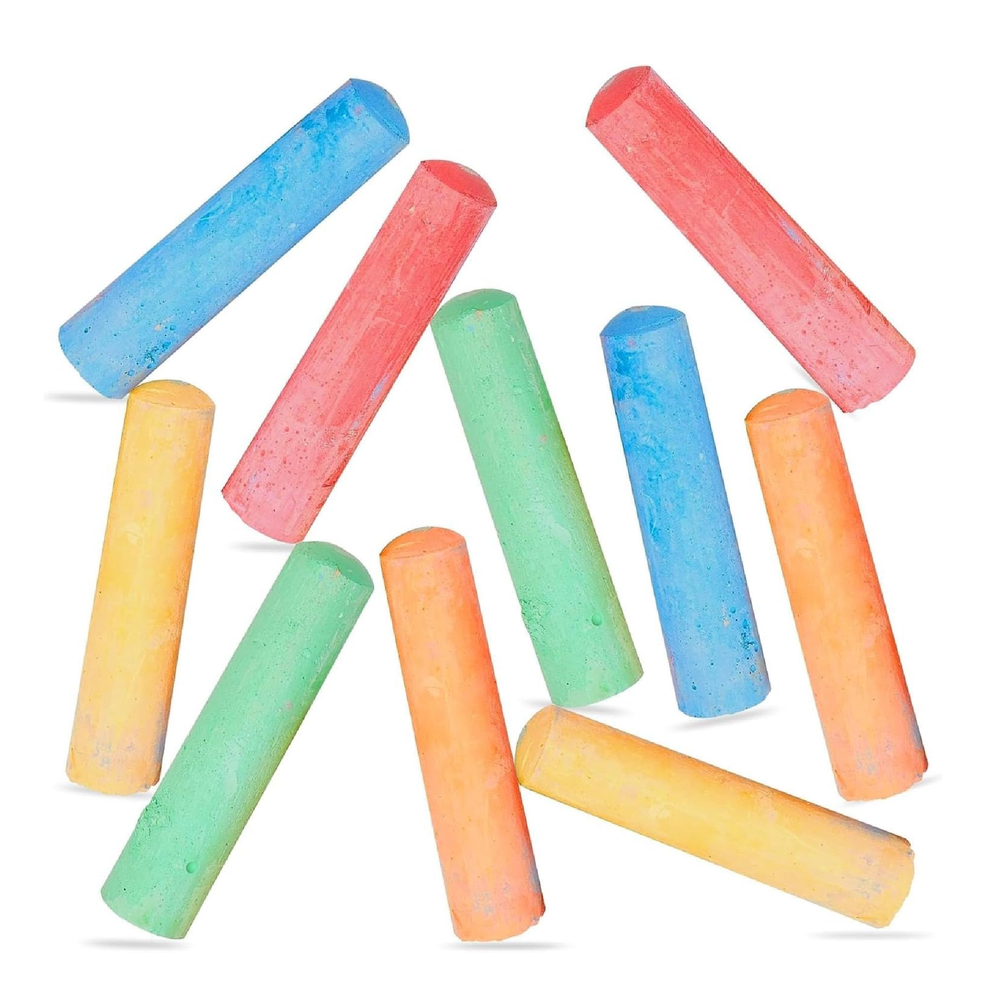 TB1 Products Jumbo Sidewalk Chalks – 10-Pack Washable Multicolor Pavement Chalk for Kids – Safe Outdoor Chalk Set for Playground, Driveway, Blackboard – Easy Grip – Green, Blue, Yellow, Orange, Red