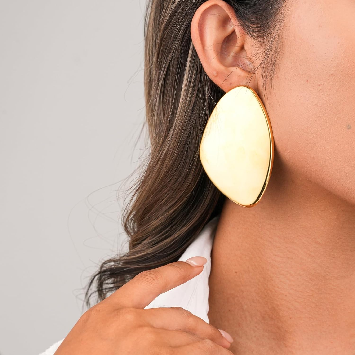 Trendy Chunky Gold Statement Earrings For Women Non Tarnish Chunky Statement Big Drop Dangle Earrings Lightweight Hypoallergenic Fashion Gold Jewelry Gifts for Womens - Image 2