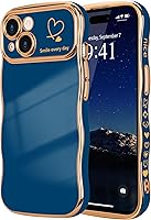 Vista 60 de LCHULLE Funda para iPhone Air para mujeres y niñas, lindo marco ondulado con forma rizada con patrón de corazón de amor, cubierta de protección