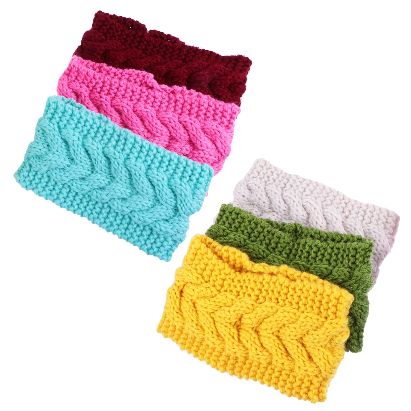 OATIPHO 6 Pack Elastic Headbands Knitted Ear Warmers for Women Men Boys and Girls Comfortable Stylish for Cold Weather