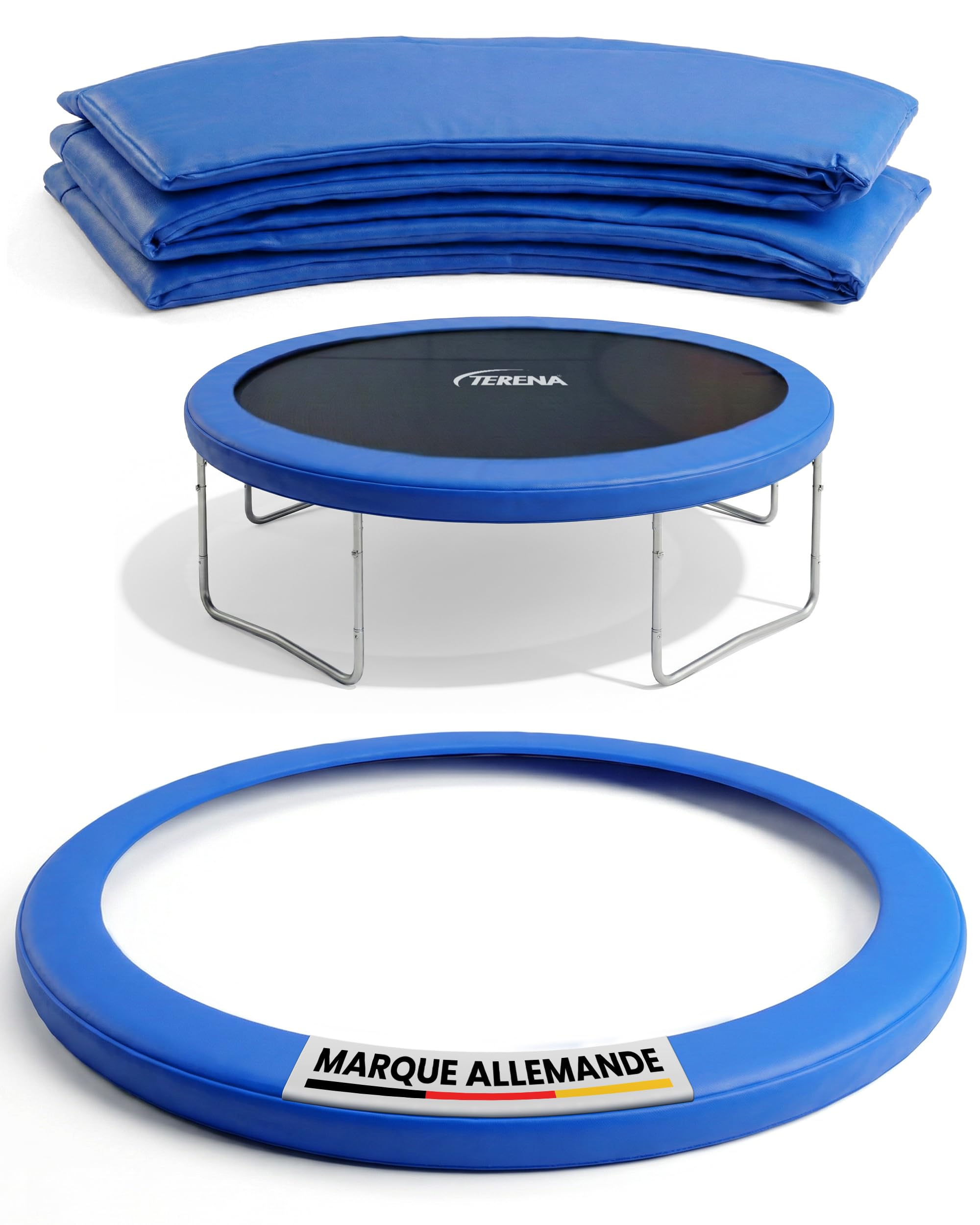 Coussin de Protection Coussin de Ressorts pour Trampoline, en PVC, Anti-UV, Bleu