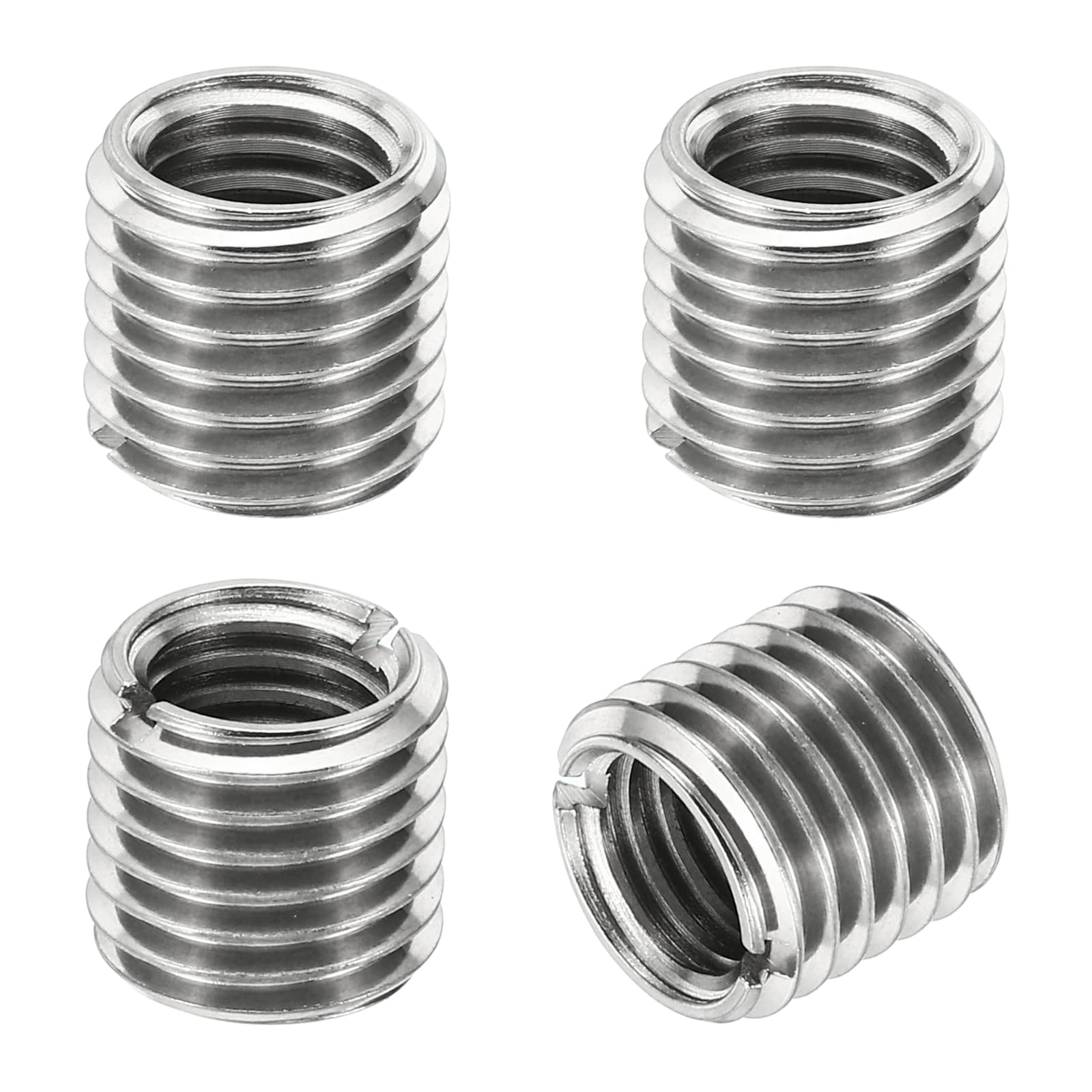 PATIKIL Thread Adapters Sleeve Reducing Nut, 4 Pcs M16x2 Male to M12x1.75 Female Repairing Insert Nut Screw Reducer Stainless Steel Fastener 15mm — image 1