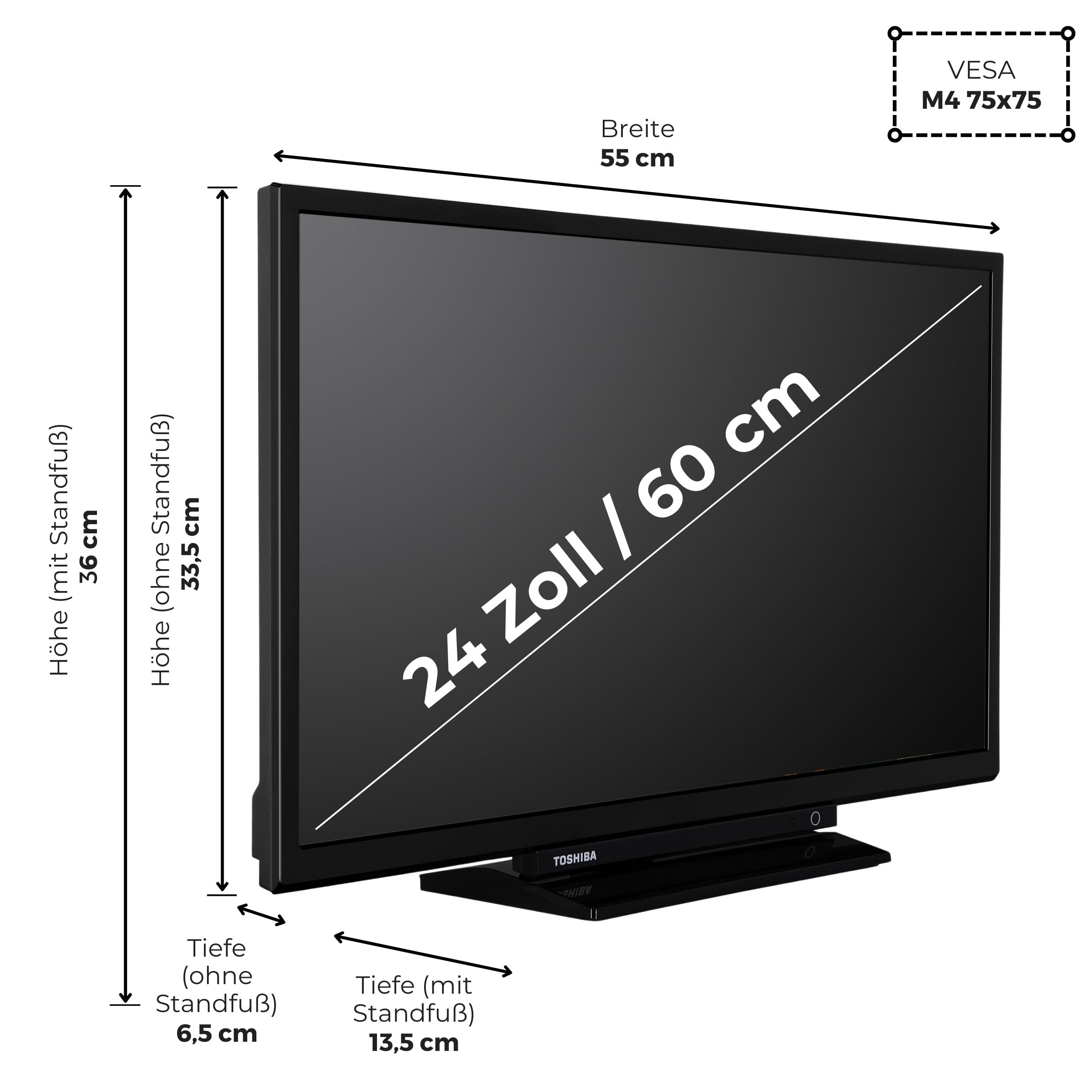 Toshiba Fernseher Smart TV Fire TV HD-Ready Fernseher HDR TV mit integriertem Triple-Tuner 24 Zoll – Bild 4