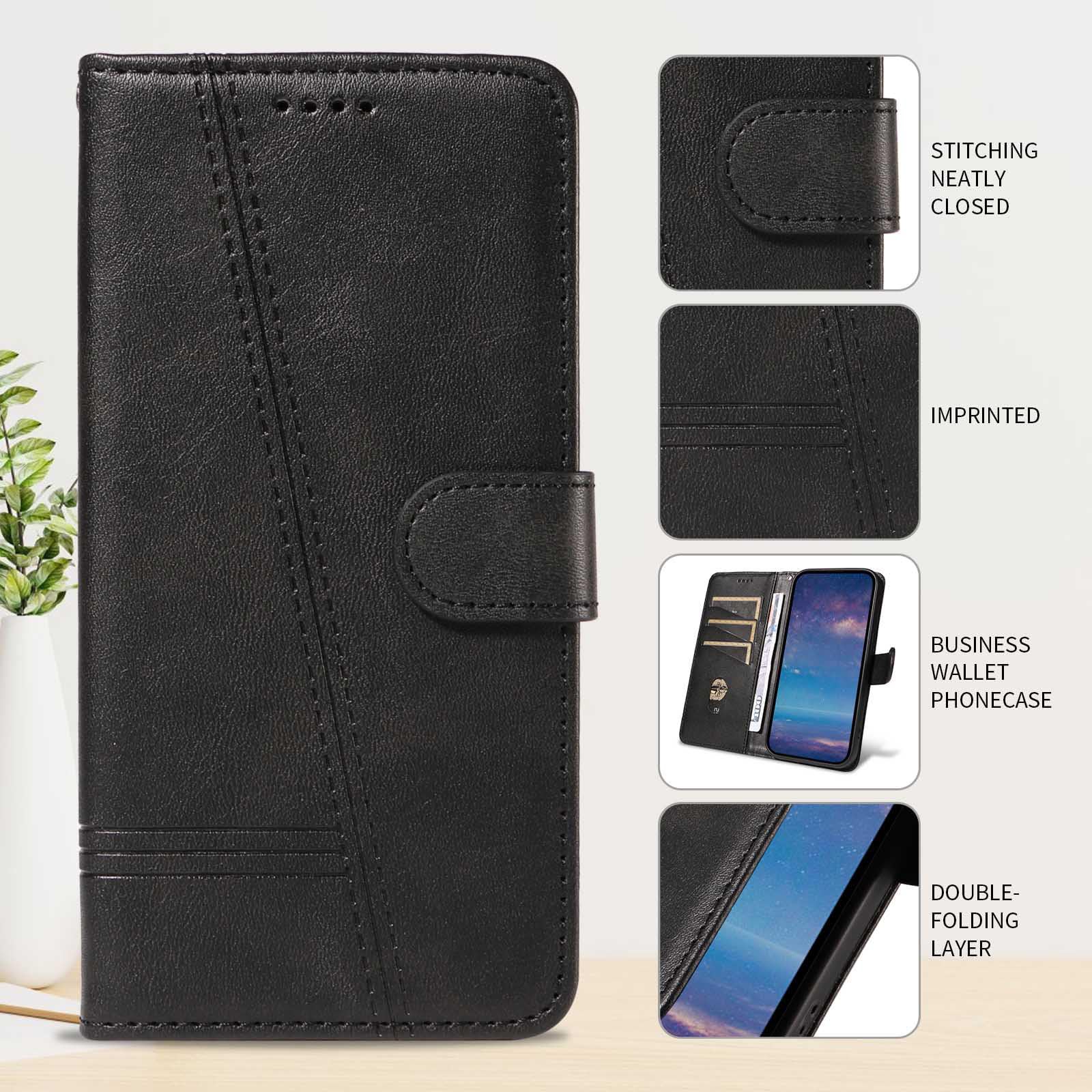 Etui z klapką do Samsung Galaxy S25 Ultra/S25 Plus/S25, skórzane etui portfelowe na telefon z stojakiem na karty, etui foliowe, odporne na wstrząsy, tworzywo TPU, wewnętrzne, czarne, S25 Ultra