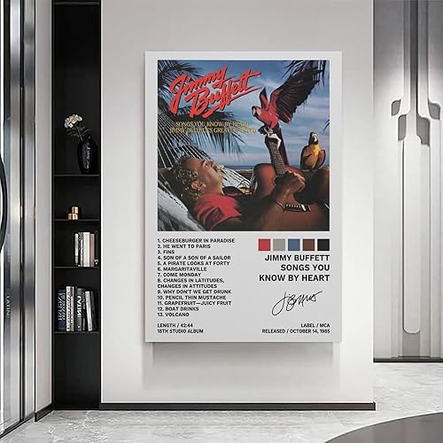 Miniatura 7 de Póster de Jimmy con texto en inglés "Canciones de Buffett You Know by Heart", pintura decorativa, lienzo, pósteres de pared e impresión artística