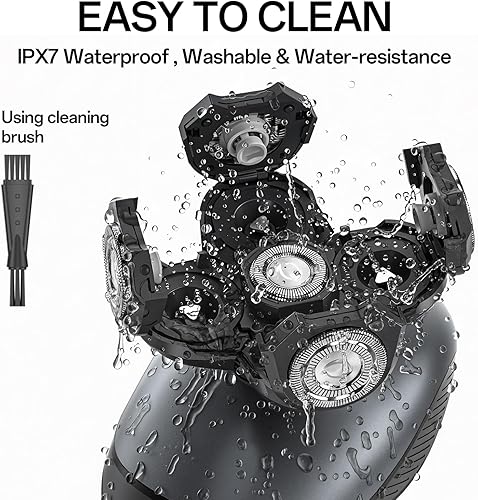 Miniatura 9 de Maquinilla de afeitar eléctrica para hombres, afeitadora de pelo de cabeza y cuerpo para hombres, afeitadora inalámbrica recargable para cabeza