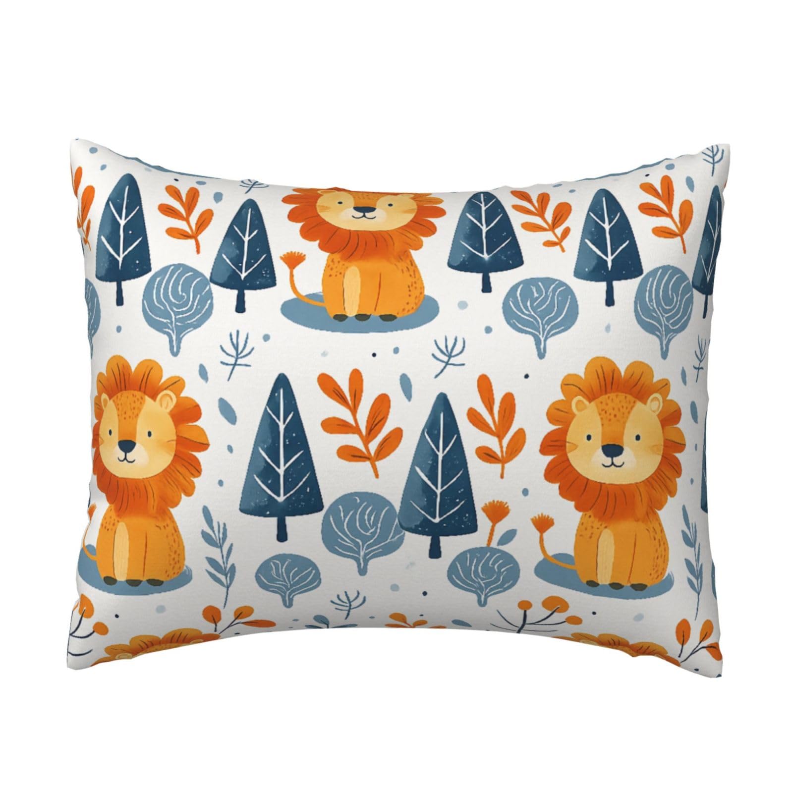 Cute Lion and Tree Pillowcase Soft Plush with Zipper Decorative Pillowcovers 16x20 in
