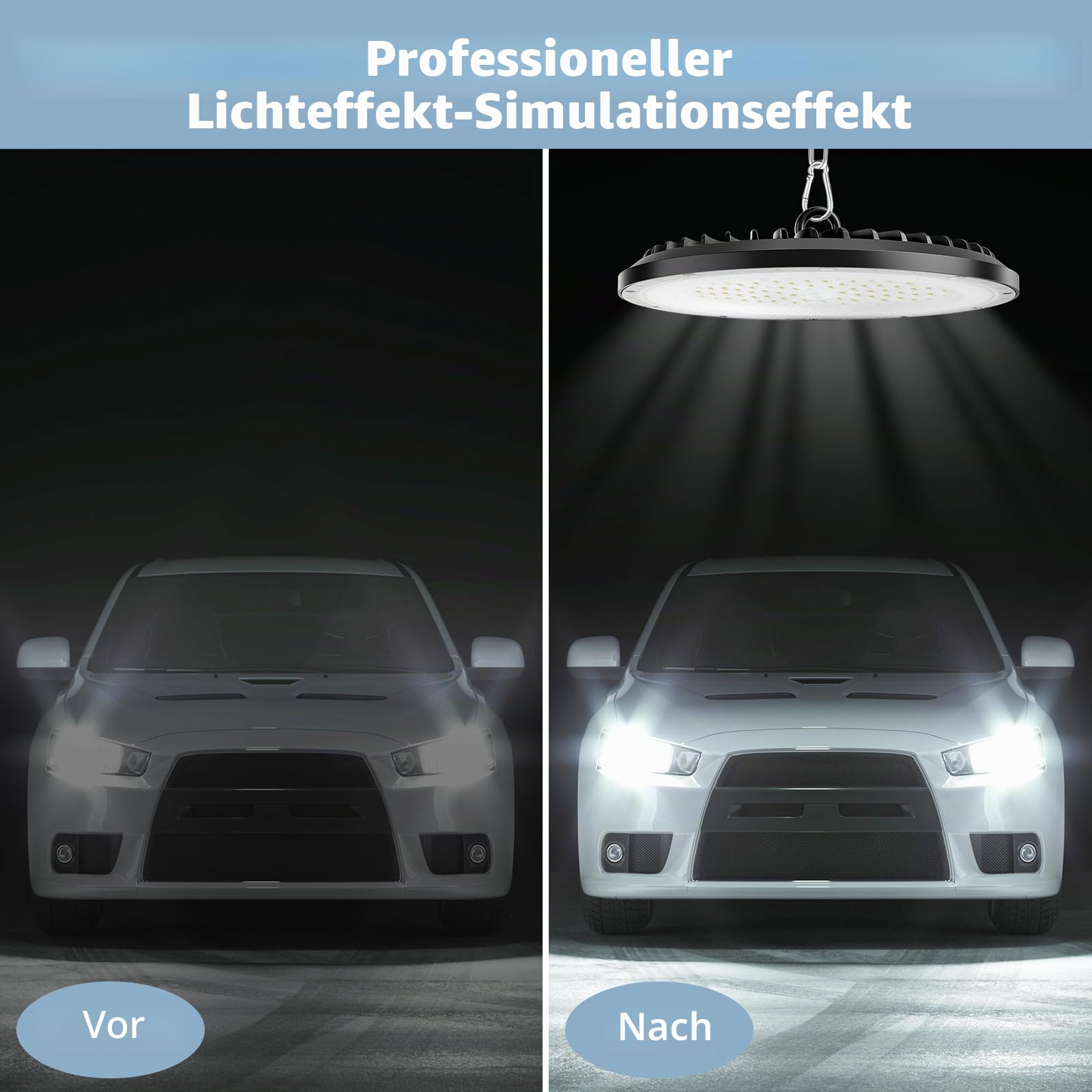 UFO LED hallenstrahler,LED Werkstattlampe,IP65 Wasserdichte Industrielampe für Fabriken, Lagerhäuser,Garagen (4 Pack, 150W)