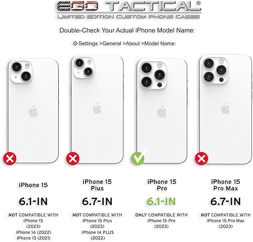Miniatura 5 de EGO TACTICAL UAG Urban Armor Gear - Funda para iPhone 15 Pro pantalla de 6.1 pulgadas Edición limitada impresa en los Estados Unidos Black Ops