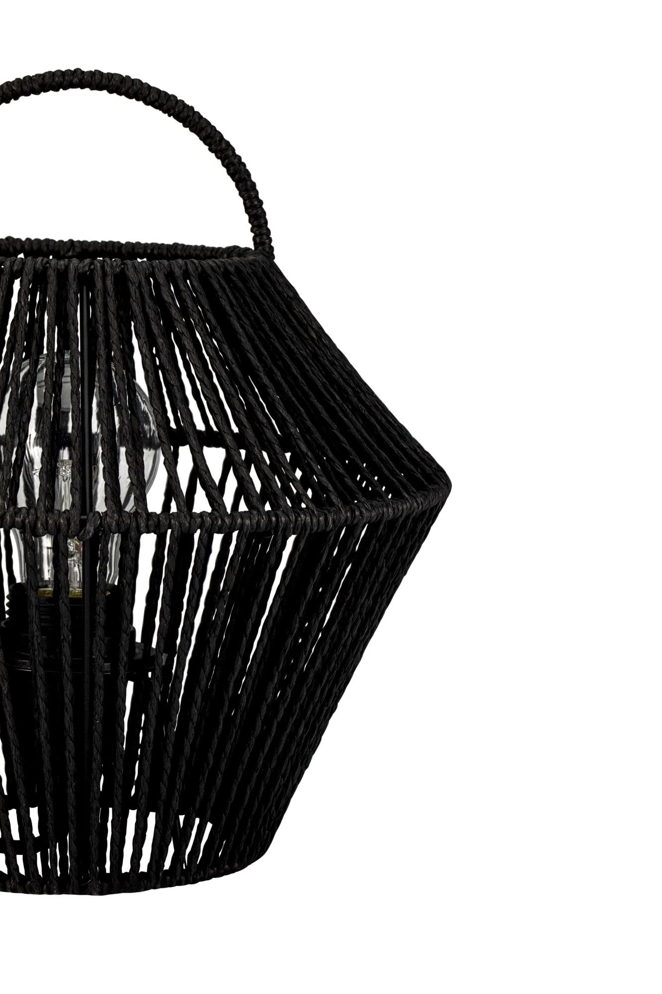 Pauleen Paulmann 48301 Tischleuchte Boho Shine E27 max. 20W Schwarz Metall, Rattan Nachttischleuchte