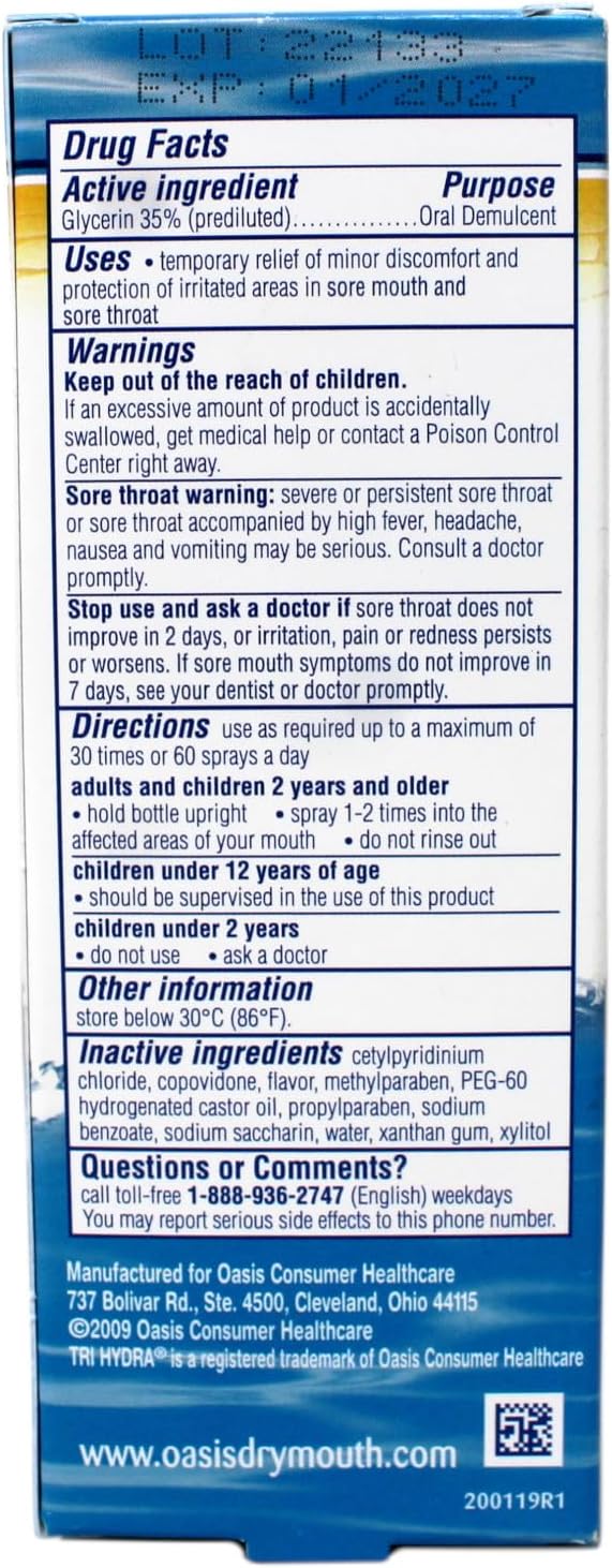 Oasis Moisturizing Mouth Spray for a Dry Mouth, Mild Mint Flavor, 1 FL OZ - 2 Pack