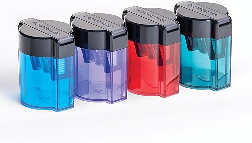 Miniatura 3 de STAEDTLER Sacapuntas de metal de doble agujero con bañera ovalada, sacapuntas manual para lápices regulares y grandes, lápices de maquillaje, 2